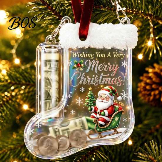 Ornament for Christmas Tree Cash Gift Stocking, Money Holder Hanging Ornament, Unique Creative Present Xmas Decoration Holiday Surprise