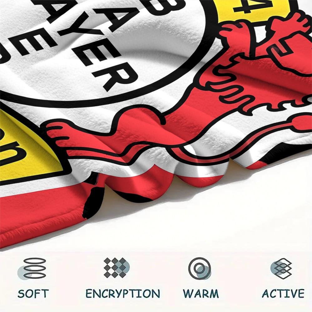 Bayer 04 Leverkusen Print Flannel Blanket, High Quality Comfortable for All Seasons, Home Decor, Warmth and Comfort, Perfect for Christmas Gifts