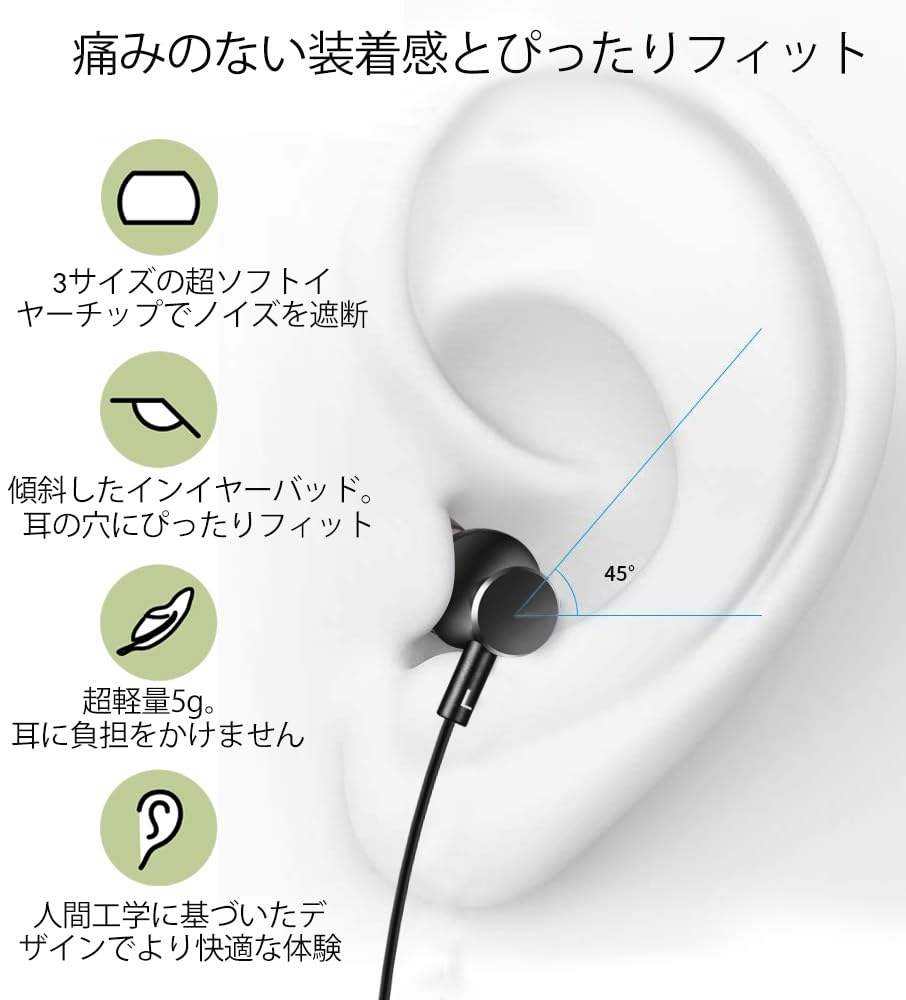 ChanGeek CGS06 Extra Long In-Ear Wired Headphones for TV & PC, 12ft (Approx. 3.6m) Spring Coil Extension Cable with Volume Control & Mic, Compatible