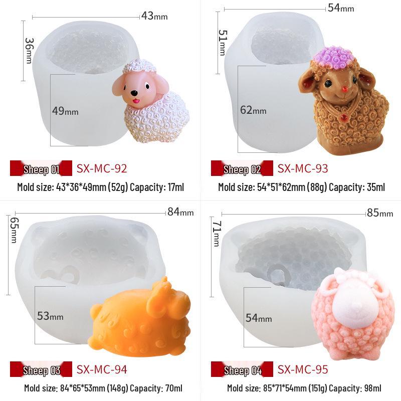 Mucegai din silicon Sanxin Oaie Cârlionțată pentru Săpun DIY, Lumânare și Copt Prăjituri