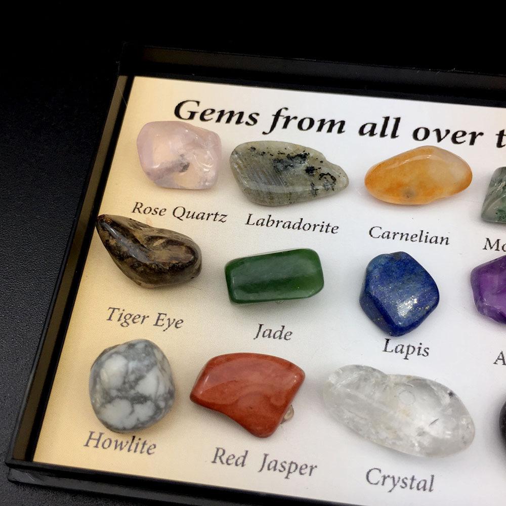 Colors Natural Stone Collection Set Box Stone Specimen for Art Collection