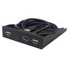 3.5 Inch Hub Splitter 19 Pin to Type C Ports  3.5mm Headphone Jacks Expansion Front Panel Shelf for Computer PC