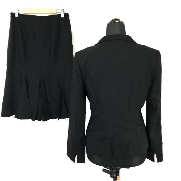 Talbots Two-Piece Suit Women's M Black Made in Japan Skirt Jacket Set(USED)