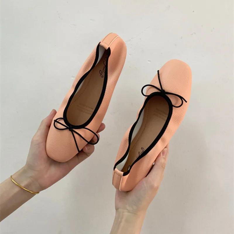 Fashion 2025 New Women Flat Heel Shoes Female Flats Casual Ballet Dancing Shoes Foldable Sole Boat Shoes Summer Slip on Slipper Mules