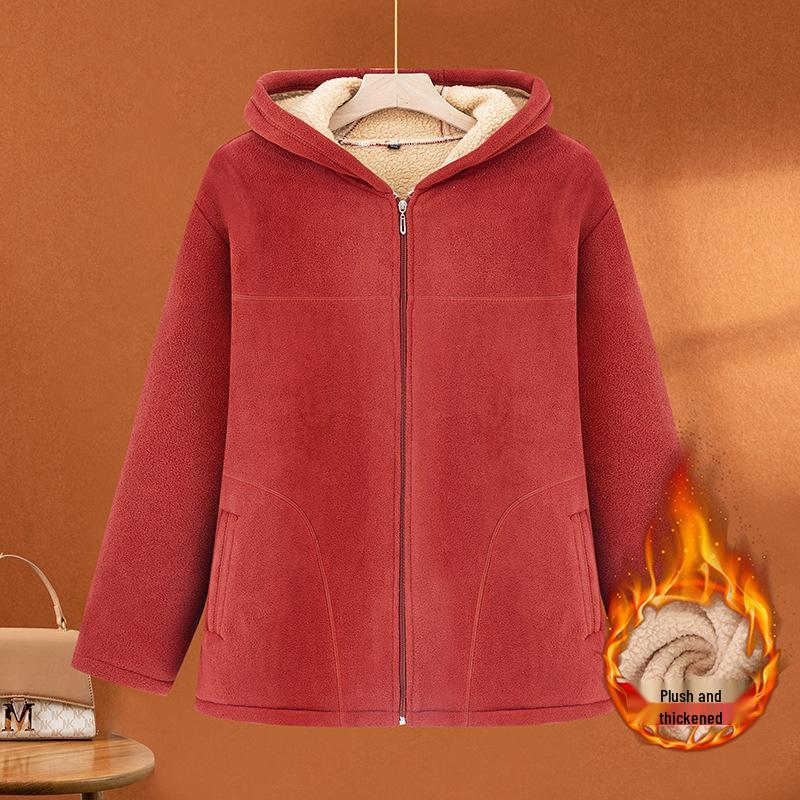 Damen Winter Fleecegefütterter Baumwollmantel für Mittelalte & Ältere