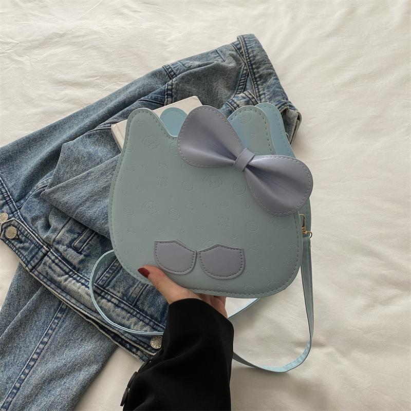 

Новая мультяшная милая сумка для сменки детская сумка с тиснением сумка-мессенджер для девочки милая сумка с кошкой и бантом синий