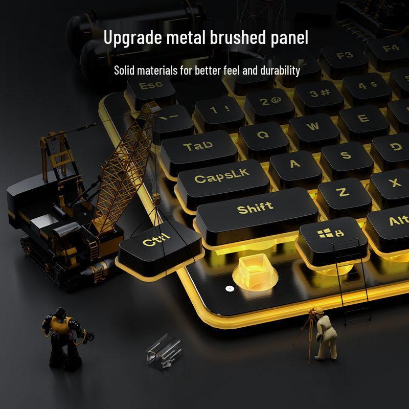 Langtu Silent Wired Mechanical Keyboard and Mouse Set for Office Use - Men & Women