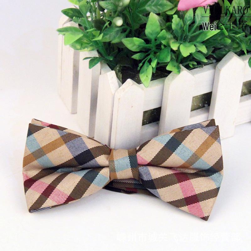 Wielokolorowa żakardowa w 100% bawełniana muszka biznesowa i casualowa