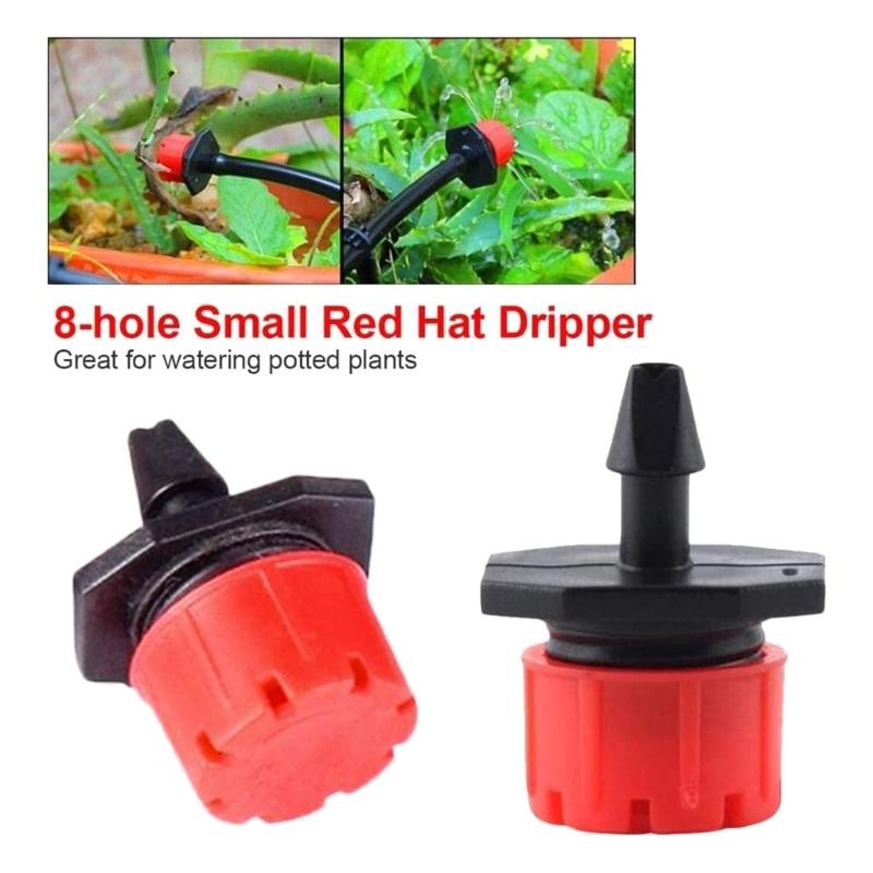 100 Stück Einstellbarer Mikro-Tropfer 100 Stück T-Verbinder 100 Stück Garten-Schlauch Erdanker Tropfsystem Automatisch