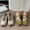 Weiches Leder Mary Jane Damenschuh Elastisches Band Weiche Sohle Ballett Freizeit Sportschuhe