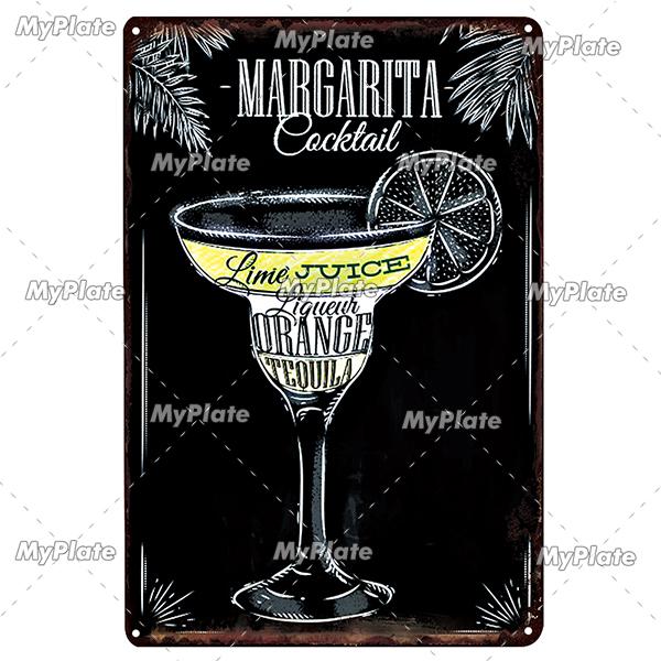 Cocktail Shots6 Metal Sign Vintage Plaque Beer Tin Sign Plate Wall Decor For Bar Pub Man Cave Bloody Poster Custom