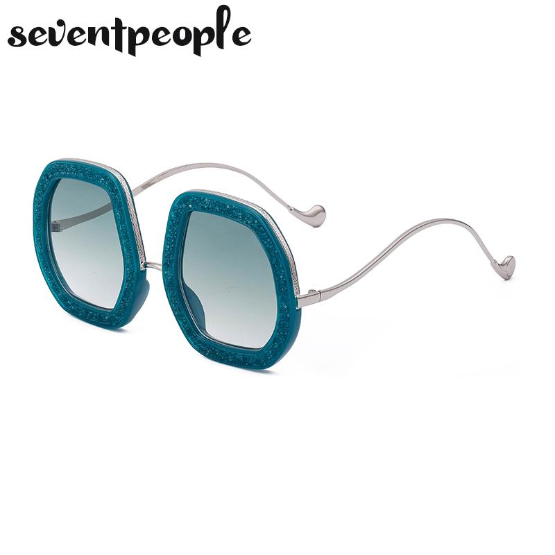 Oversized Irregular Sunglasses Women  Luxury Brand Designer Shiny Diamond Sun Glasses For Female Fashion Polygon Sunglass