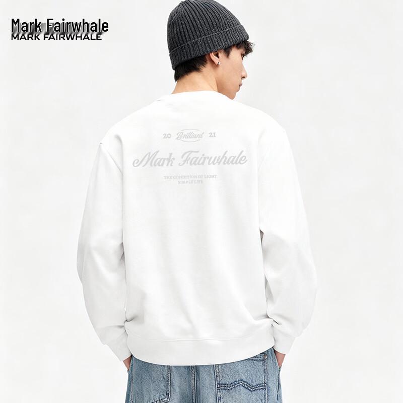 Mark Fairwhale Men s Letter Print Round Neck Sweatshirt S