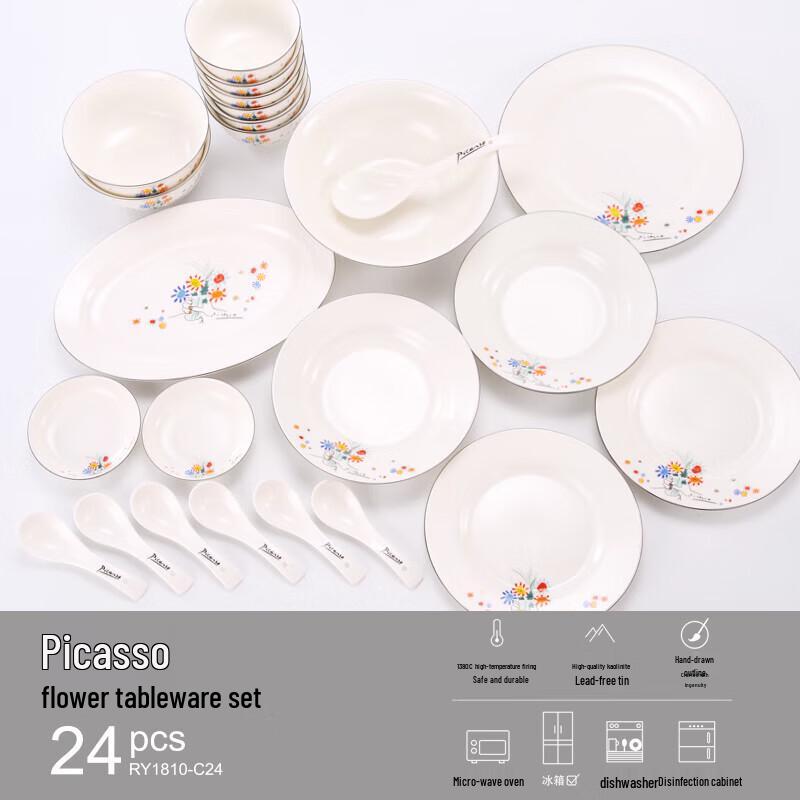 Picasso Flowers of Friendship Ceramic Dinnerware Set