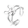 Yin Taifei Retro Korean Style Double-Layered Hollow Rabbit Ring - Year of the Rabbit Cute Design