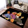 Sesame Street Elmo Black Background Logo Cartoon Print Anti-slip Area Rug Living Room Bedroom Decor Floor Mat For Cartoon Fans