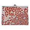 Onishi Masaru Ripple Clasp Purse with Accent, Japanese Floral Pattern, Red, Approx. W20 X H14.5cm / Pocket Depth: 11cm (GA38-WM03)