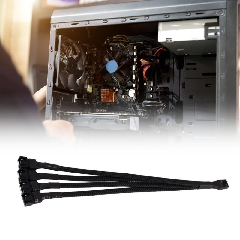 2-teiliges 4-Pin PWM Computer-Lüfter-Verlängerungskabel-Set 26 cm Länge zur Verbesserung des Luftstroms und zur Geräuschreduzierung