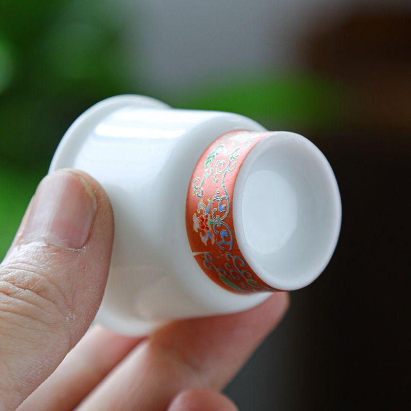 6 ks Mistrovské šálky z nefritového porcelánu s čínskou čajovou soupravou Kung Fu, Malá velikost, Porcelánové čajové šálky pro domácí použití