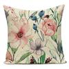 Flower Pattern Decorative Sofa Seat Cushion Cover Fresh Floral Print Pillowcase Home Decor Square Custom Throw Pillows Cover