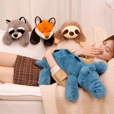 Peluches en peluche Super douces 45-65cm, animaux en peluche, raton laveur, renard, Crocodile, paresseux, poupée à câliner, cadeau d'anniversaire pour garçon