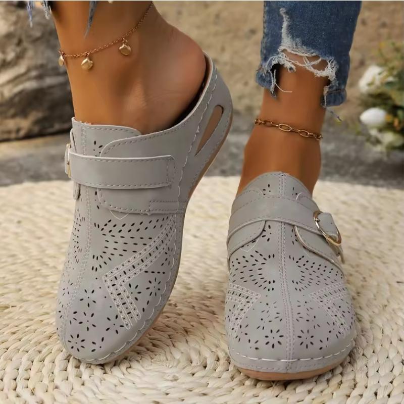 Summer Women's Slippers Hollow Beach Shoes Wedge Heels Womens Sandals Non Slip Durable Shoes for Women Retro Sandalias De Mujer