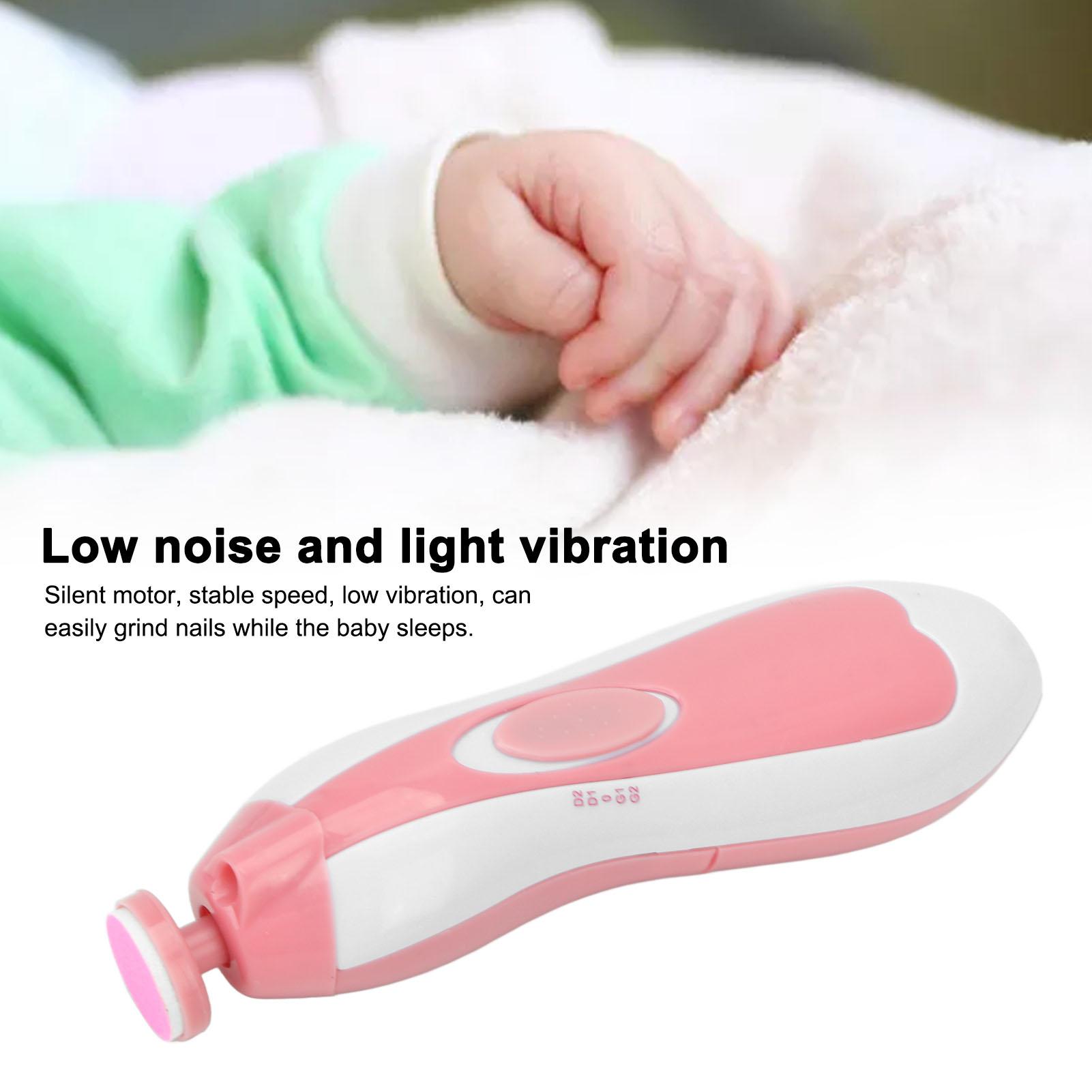 Baby Electric Nail Grinder Low Noise Manicure Care Portable Infants Nail File with 6 Grinding Hd
