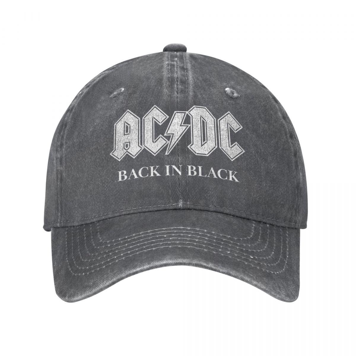 AC-DC Atpakaļ melnā krāsā Unisex beisbola
