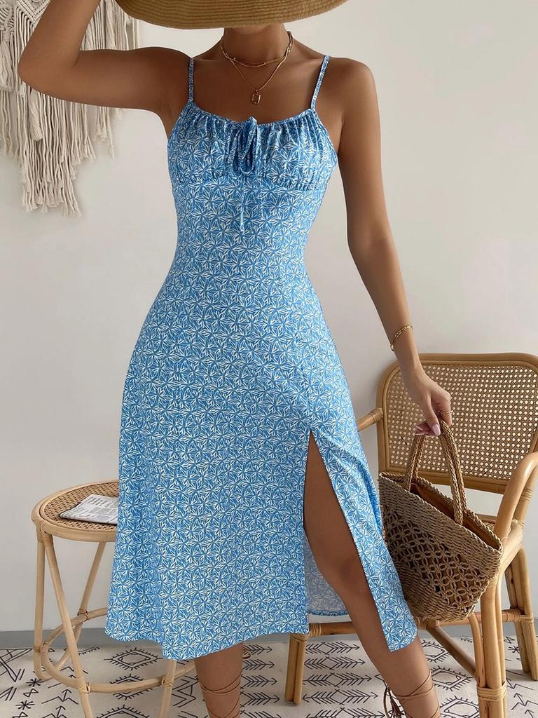 Colorful pullover sleeveless suspender ladies dress, elegant and versatile women's long skirt for beach vacation