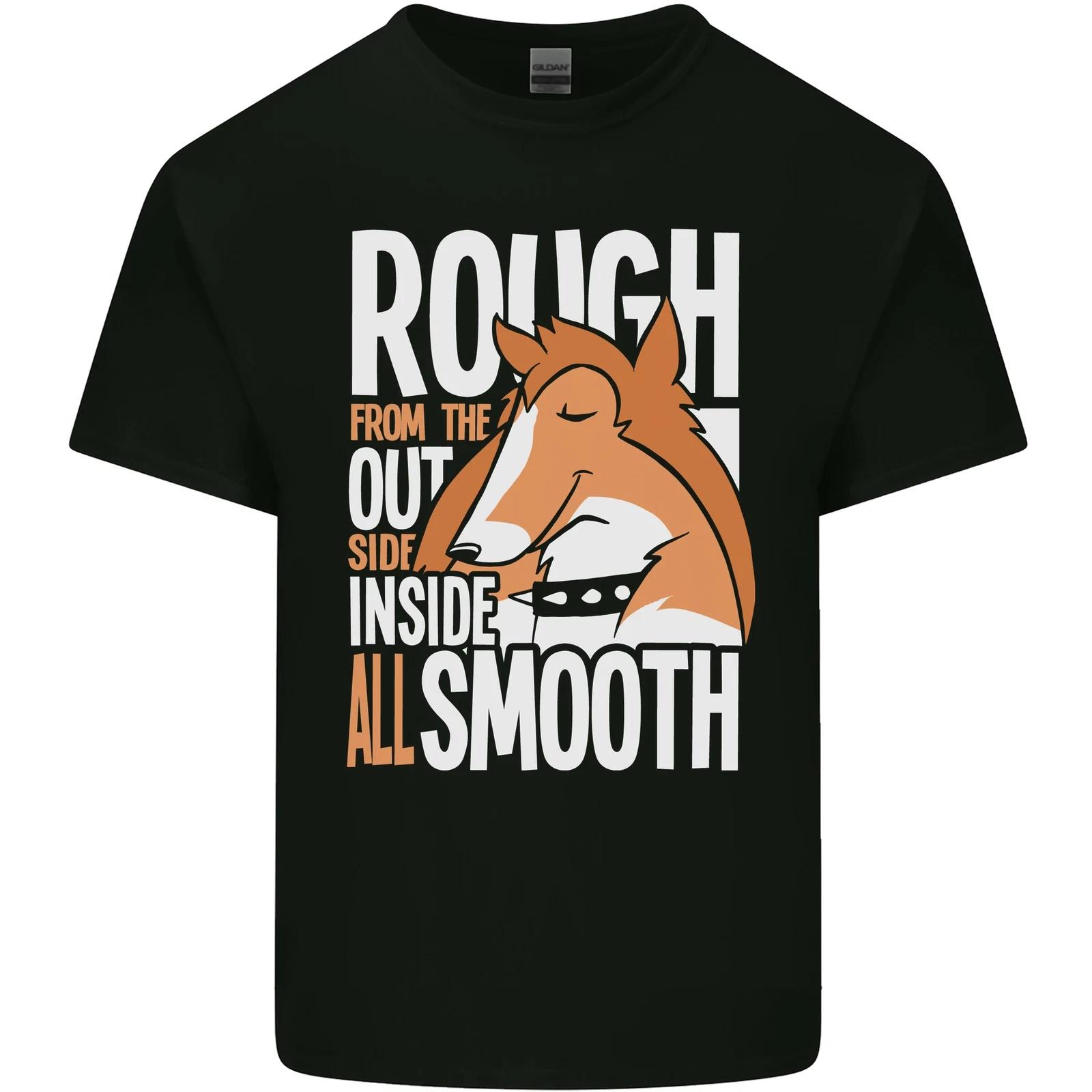Rough Collie Inside All Smooth Funny Kids T-Shirt Childrens M