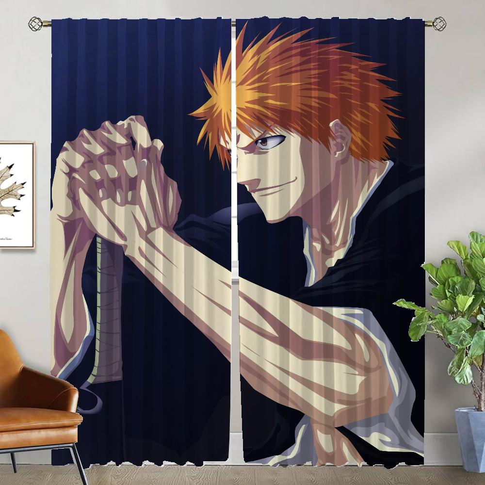 Curtains for Living Room Curtain BLEACH Halloween Decoration Shades Tulle for Bedroom Partition Home Interior Curtains 2 Pieces