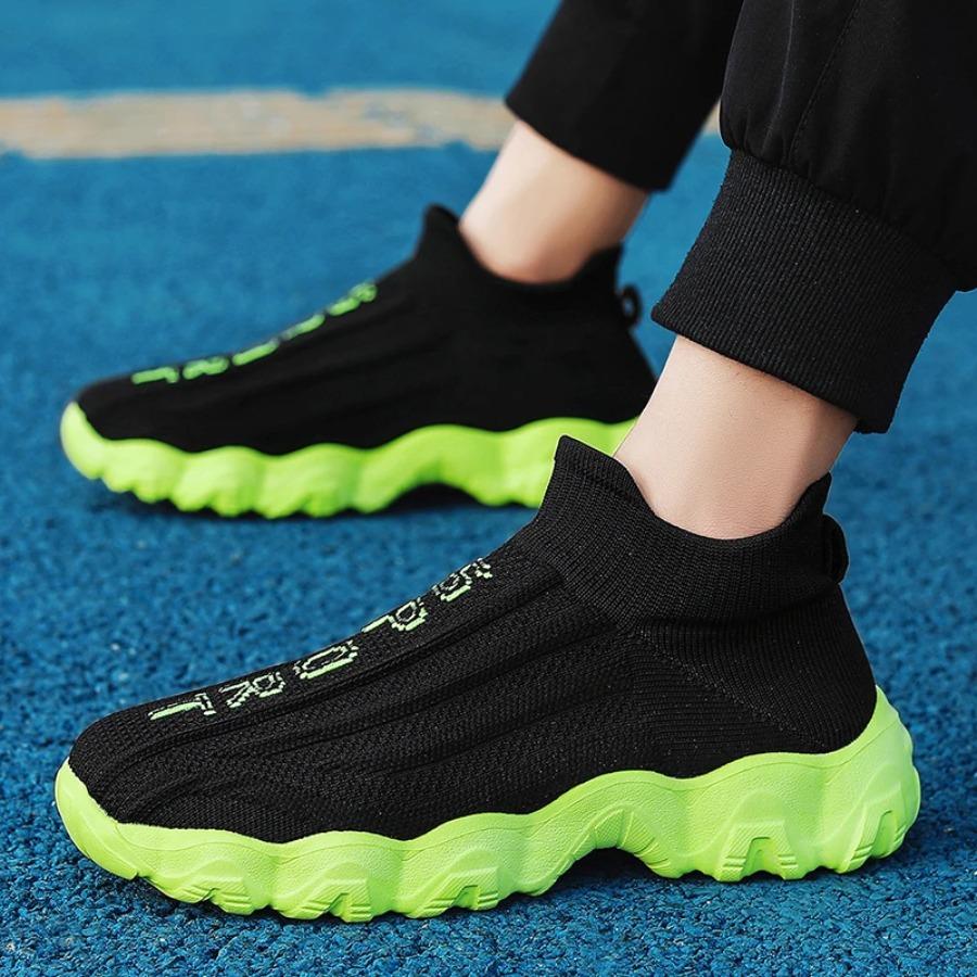 Men's and Women's Casual Sports Shoes, Breathable and Anti-slip, Large-sized Thick-soled Running Loafers for Coupless Men Shoes