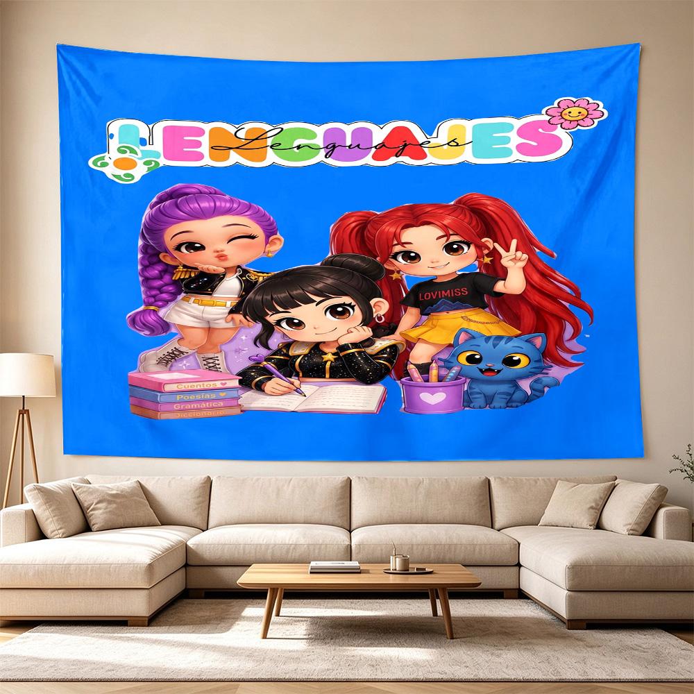 Language Adventure Decorative Wall-Hanging Tapestry, Home Ornament for Living Room,Dorm and Fan Parties,Multi-style,celebrities,cartoons,music,sports 