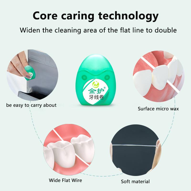 

1Roll Mint With Wax Dental Flat Floss Roll 20M Fluffy Floss Cleaning Care Oral Tools Adult Home Cleaning Interdental Brush 20m