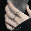 Star Moon Set Inlaid Zir*****Pening Simple Cold Wind Light Luxury High Sense Ring Female Tide