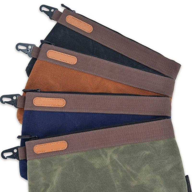 Spacious 12x1x8 Inch Waxed Canvas Tool Pouch with 30% Extra Capacity Secures Full Size Tools Heavy Duty Construction