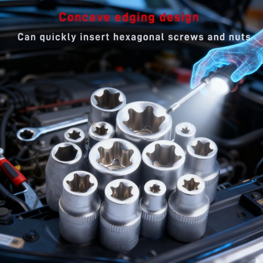 34-Piece Drive Torx Bit and E-Torx Star Socket Set, Cr-V E4-20, T10-T60, Tamper Proof T10-T55, Adapter With Storage Case