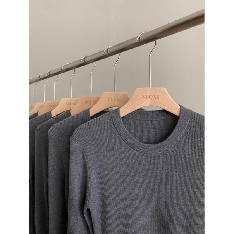 Fashion and Thin Round Neck High-end Knitted Bottoming Shirt Women's Spring Simple Inner Top Minimalist Sweater