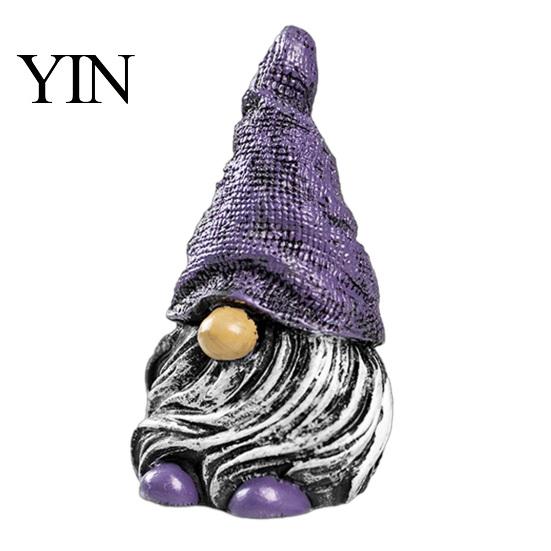 Miniature Landscaping Pieces Colorful Hat Gnome Resin Statue, Faceless Dwarf Figurine with Wrinkled Hat, Christmas Gifts Waterproof Garden Ornament,