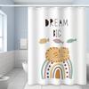 Cartoon Cute Cat Shower Curtain White Fabric Waterproof Polyester Bathroom Accessories Home Decor Bath Curtains Include Hooks