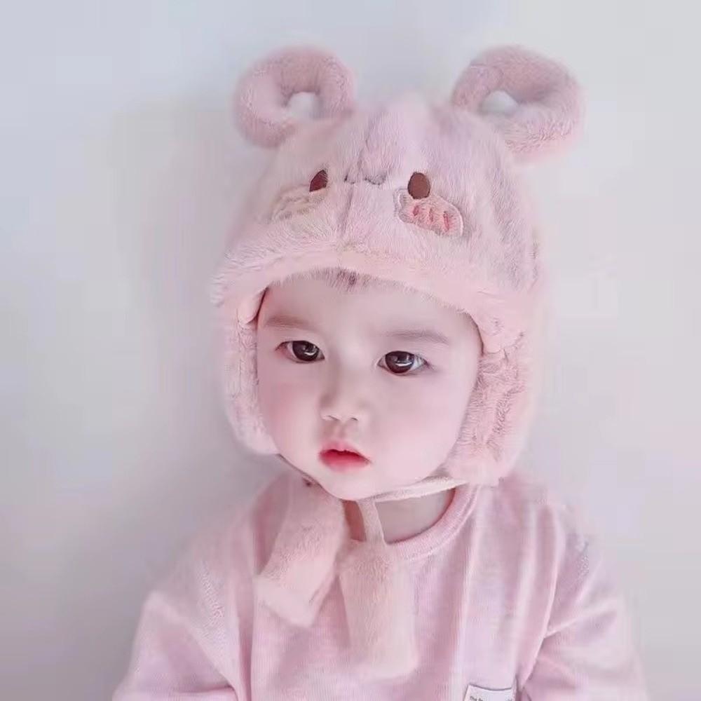 Plush Beanie Cap Thickened Ear Protection Hat Cute Winter Baby Hat  for Children