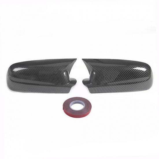 2# Carbon Fiber OX Horn Mirror Cover Caps For VW Jetta Golf Mk4 Passat 1999-2004
