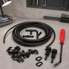 Washer Fluid Hose Repair Kit with Custom Length Rubber Tubing, Washer Nozzles and Nylon Branch Fittings for Windshield Hose Replacement