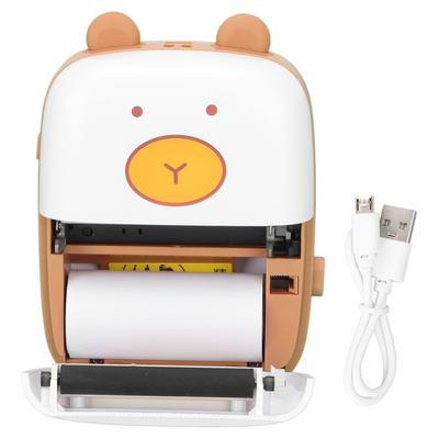 Mini Printer Cute Bear Shape Portable Wireless Plastic Photo Printer with Data Cable Print Paper