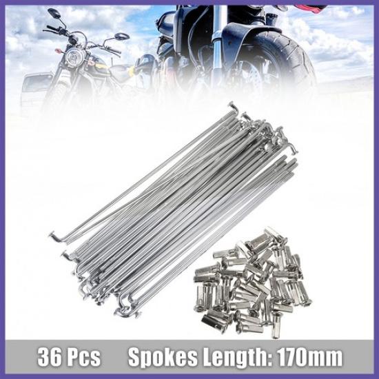 36 ks 35mm Průměr závitu 170mm Délka Paprsky kola motocykluS nipelami