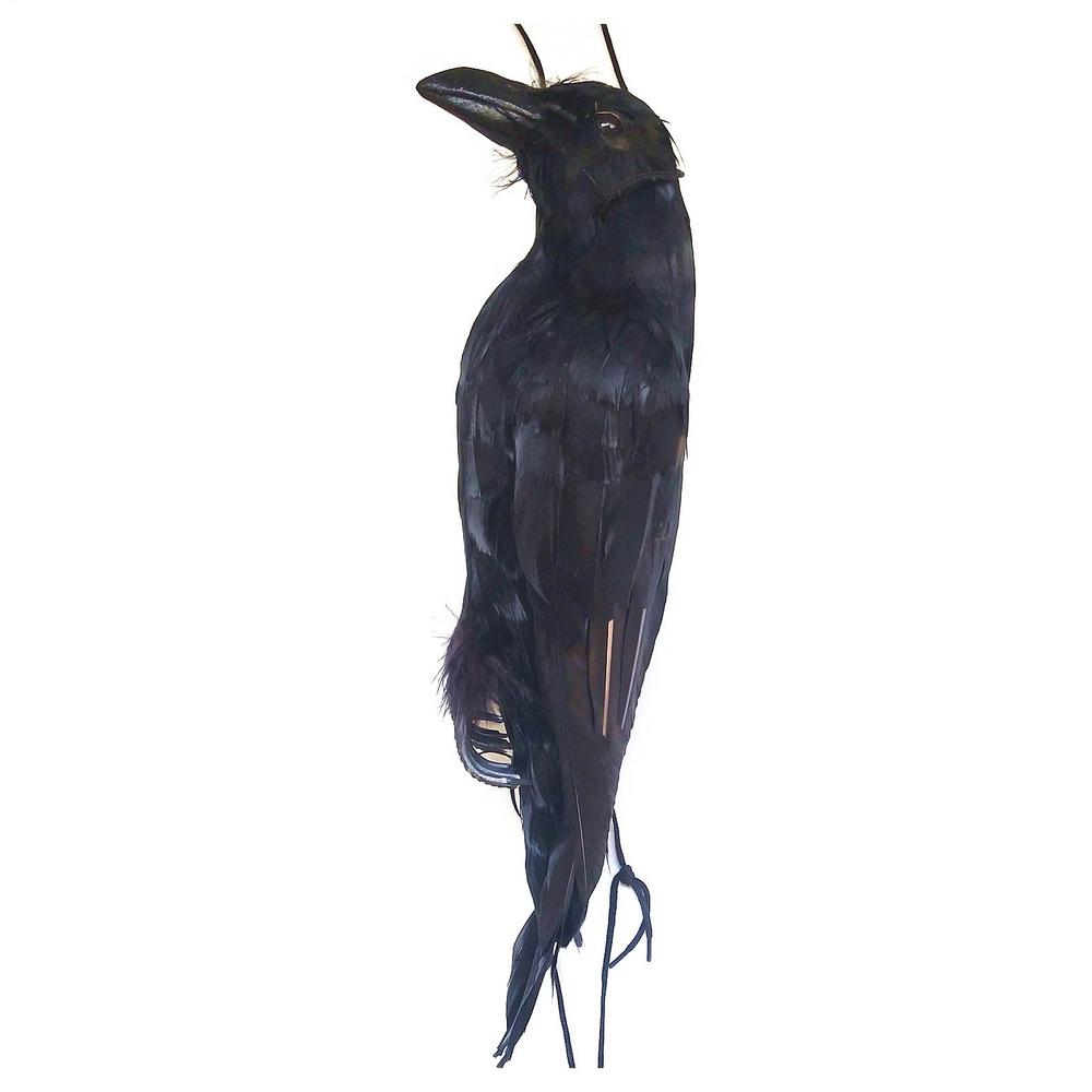 

Stimulated Realistic Hanging Crow Black Feathered Bird Halloween Bar Ornaments Scary Prop Outdoor Garden Yard Crow Prop Decor чёрный