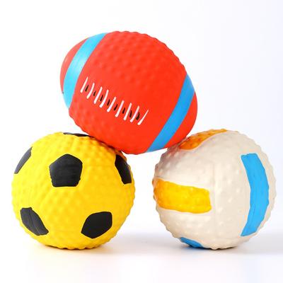 Japan and South Korea Popular High-elastic Cotton Filled High-quality Latex Pet Toys, Football Football Sounding Latex Toys