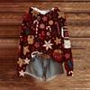 Women's Fashion Casual Long Sleeve Christmas Print Hooded Knitted Sweatshirt