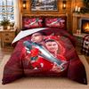 Conjunto de Roupa de Cama Impresso com 3 Peças Padrão Cristiano Ronaldo Lençol Fronha Para Decoração de Quarto