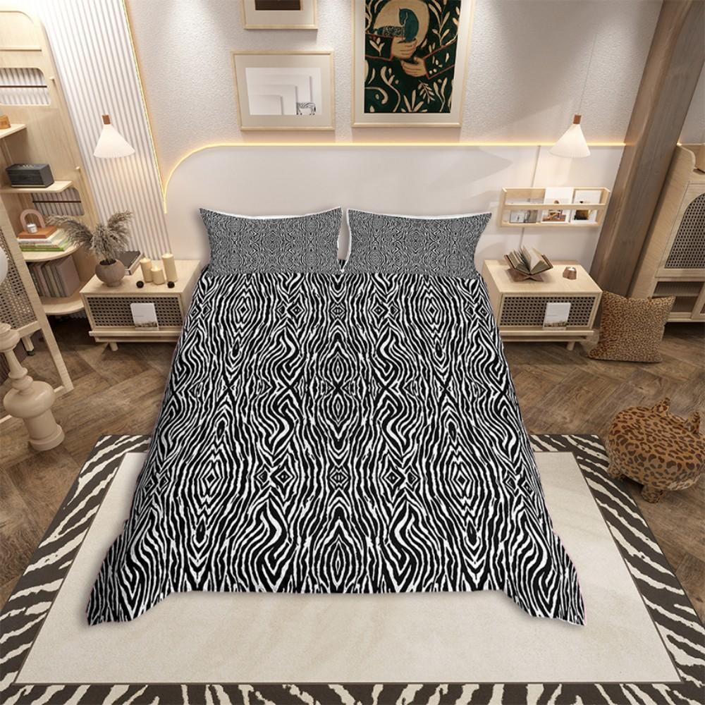 Homewish Bettbezug-Set mit braunem Kuhdruck für Erwachsene, Rustikales Bauernhaus-Bettwäsche-Set, Modernes modisches Wende-Bettset